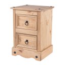 Ver imagem 1 de Mesa de Cabeceira de Madeira com 2 Gavetas Marrom Antique