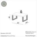 Ver imagem 3 de Mesa de Centro Madeira Industrial 67 Cm Dalla Costa 100% Mdf Cor:off White com Freijó