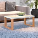 Ver imagem 1 de Mesa de Centro Madeira Industrial 67 Cm Dalla Costa 100% Mdf Cor:off White com Freijó