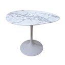 Ver imagem 1 de Mesa de Jantar Sol Saarinen Orgânica e Marmore Branco Extra 110x100cm