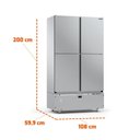 Ver imagem 2 de Mini Câmara 4 Portas Resfriados 744l Inox 0 a 7ºc Ar Forçado Motor Inferior Mcr4p - Refrimate