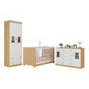 Ver imagem 2 de Quarto de Bebê Completo com Berço Americano 3 em 1 Teddy Multimóveis Mp4656 Madeirado/branco