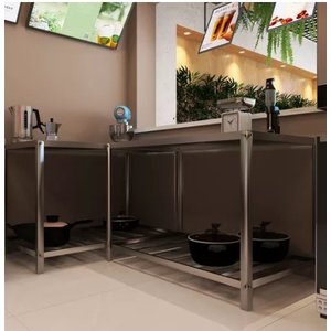 2 Bancadas de Secagem e Tosa em Aço Inox com 1 Prateleira-multiuso