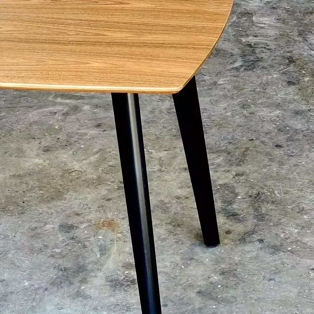 Mesa de Madeira Quadrada Especial 90cm Freijó Pés Pretos - Dina - 3