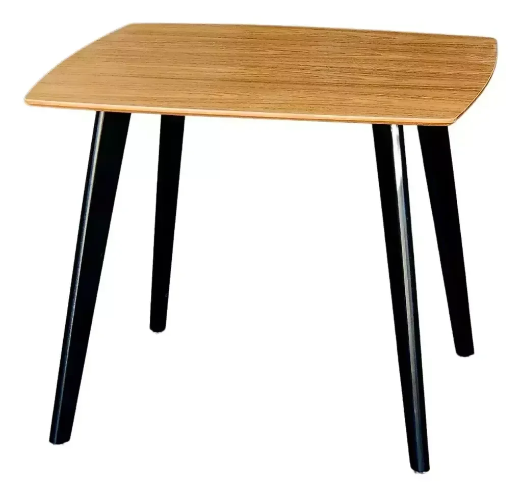 Ver imagem 1 de Mesa de Madeira Quadrada Especial 90cm Freijó Pés Pretos - Dina