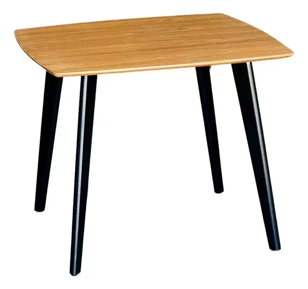Mesa de Madeira Quadrada Especial 90cm Freijó Pés Pretos - Dina - 5