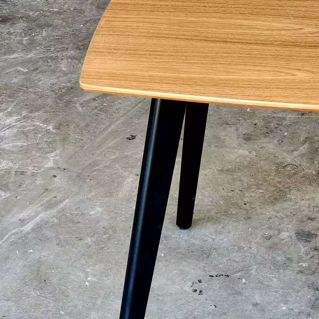 Mesa de Madeira Quadrada Especial 90cm Freijó Pés Pretos - Dina - 4