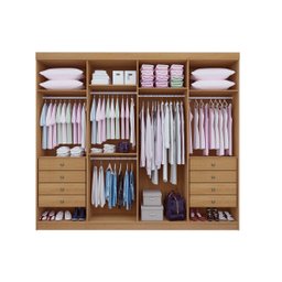 Guarda Roupas Casal Daymond 8pts 100% Mdf D`doro Móveis Castanho/off White - 1