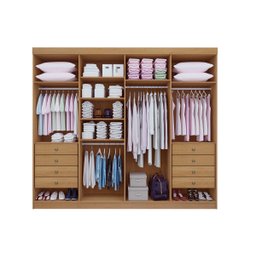Guarda Roupas Casal Daymond 8pts 100% Mdf D`doro Móveis Castanho/off White - 3