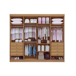 Guarda Roupas Casal Daymond 8pts 100% Mdf D`doro Móveis Castanho/off White - 2