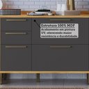 Ver imagem 5 de Armário de Cozinha com Balcão e Tampo 12 Portas 4 Gavetas Pérola 100% Mdf Vidro Reflecta Amêndoa/chu
