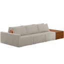 Ver imagem 1 de Sofá Ilha Modular para Sala 342cm com Puff Dublin K01 Bouclê Creme Sintético Caramelo - Lyam Decor
