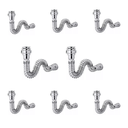 Ver imagem 1 de Kit 8 Sifão Sanfonado Cromado Cozinha Pia Banheiro Tanque Universal Abs Premium