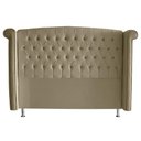 Ver imagem 2 de Kit Cabeceira de Cama Box e Calçadeira Baú Luxo Queen 160 Cm Suede Bege Eli Móveis