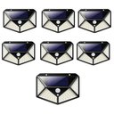 Ver imagem 1 de Luminaria Solar 100 Led Sensor Movimento Kit 7 Und 3 Funçoes Spot Iluminaçao Casa Rua Jardim