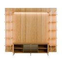 Ver imagem 7 de Estante para TV e Home até 75" 100% MDF 254cm Vidro Reflecta Prateleiras LED Lincoln Float Carvalho
