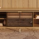 Ver imagem 5 de Estante para TV e Home até 75" 100% MDF 254cm Vidro Reflecta Prateleiras LED Lincoln Float Carvalho
