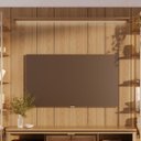 Ver imagem 3 de Estante para TV e Home até 75" 100% MDF 254cm Vidro Reflecta Prateleiras LED Lincoln Float Carvalho