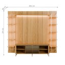 Ver imagem 2 de Estante para TV e Home até 75" 100% MDF 254cm Vidro Reflecta Prateleiras LED Lincoln Float Carvalho