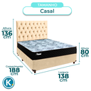 Ver imagem 3 de Conjunto Cama Box Perola Casal + Colchão Molas Ensacadas Life Gold Paropas + Cabeceira