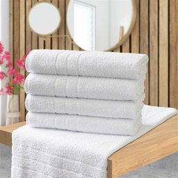 Kit 6 Toalhas de Banho Branca Hotel Macia Felpuda - Prata - Branco - 4