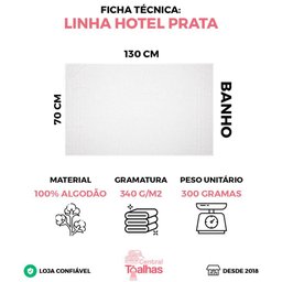 Kit 6 Toalhas de Banho Branca Hotel Macia Felpuda - Prata - Branco - 2