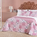 Ver imagem 4 de Kit Cobre Leito Colcha Colby King Micropercal 200 Fios Dupla Face C/ Bag 3 Peças - Patchwork Le - Ro