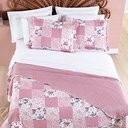 Ver imagem 1 de Kit Cobre Leito Colcha Colby King Micropercal 200 Fios Dupla Face C/ Bag 3 Peças - Patchwork Le - Ro
