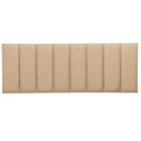 Ver imagem 2 de Cabeceira Queen Linho Bege Placa Modulada Estofada Ripada Adesiva
