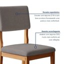 Ver imagem 6 de Kit 4 Cadeiras para Sala de Jantar Pés Madeira Maciça Carol Cinza/Cinamomo/Linho Prata