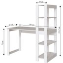 Ver imagem 2 de Mesa Escrivaninha C/ Estante 4 Prateleiras Licce Branco