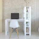 Ver imagem 3 de Mesa Escrivaninha C/ Estante 4 Prateleiras Licce Branco