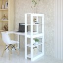 Ver imagem 5 de Mesa Escrivaninha C/ Estante 4 Prateleiras Licce Branco