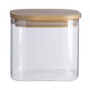 Ver imagem 1 de Pote de Vidro com Tampa de Bambu Oikos 600ml Hermético Quadrado