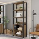 Ver imagem 1 de Guarda Roupa Solteiro Closet 73cm Prateleira Una Mel/preto C01 - Mpozenato