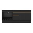 Ver imagem 3 de Kit Balcão de Cozinha para Pia e Cooktop/Forno com Rodapé 190cm Veneza Multimóveis MP2995 Preto/