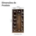 Ver imagem 3 de Guarda Roupa Modulado Neo 2 Portas de Bater com Espelhos 5 Nichos MDP Rustic-Crema Madesa