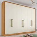 Ver imagem 1 de Guarda-Roupa Casal Argos 6 Portas 6 Gavetas 100% Mdf Peroba/Off White - Mademarques