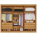 Ver imagem 3 de Guarda-Roupa Casal Argos 6 Portas 6 Gavetas 100% Mdf Peroba/Off White - Mademarques