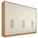 Ver imagem 6 de Guarda-Roupa Casal Argos 6 Portas 6 Gavetas 100% Mdf Peroba/Off White - Mademarques