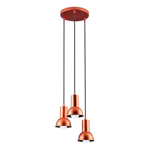 Luminária Pendente de Teto Collection 3 Lâmpadas E27 Bivolt Cobre 110V/220V