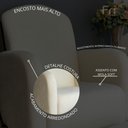 Ver imagem 2 de Poltrona Amamentação Orgânica e Confortável para Leitura Tecido Bouclé Premium com Mini Puff