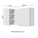 Ver imagem 3 de Armário Aéreo de Canto com Adega Acoplada Madesa Lux 1 Porta Branco/Branco Veludo