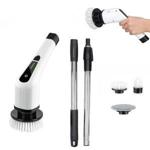 Escova de Limpeza Eletrica sem Fio 25w Bateria Recarregavel Limpeza Esfregao Giratorio Faxina Casa B