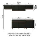 Ver imagem 4 de Armário de Cozinha Completa 260cm Preto Reims Madesa 10