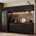 Ver imagem 1 de Armário de Cozinha Completa 260cm Preto Reims Madesa 10