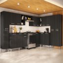 Ver imagem 1 de Armário Cozinha Modulada Completa de Canto 464cm Pequim Pop Multimóveis Mp3772 Preto