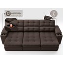 Ver imagem 6 de Sofá com Porta Copos e Carregador USB Eureka 2,30m Assento Retrátil e Reclinável Velosuede