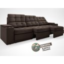 Ver mais imagens de Sofá com Porta Copos e Carregador USB Eureka 2,30m Assento Retrátil e Reclinável Velosuede