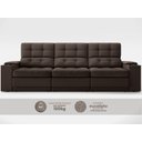 Ver imagem 5 de Sofá com Porta Copos e Carregador USB Eureka 2,30m Assento Retrátil e Reclinável Velosuede